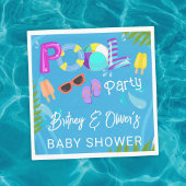 Neutraal Baby shower Pool Party Summer Servet