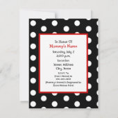 Neutraal Baby shower - Rode romp en pooldots Kaart (Achterkant)