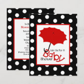 Neutraal Baby shower - Rode romp en pooldots Kaart (Voorkant / Achterkant)