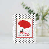 Neutraal Baby shower - Rode romp en pooldots Kaart (Staand voorkant)