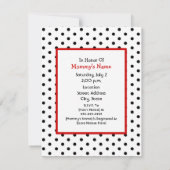 Neutraal Baby shower - Rode romp en pooldots Kaart (Achterkant)