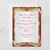 Neutraal Baby shower Royal Red Gem Gold Crown 2 Kaart (Achterkant)