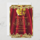 Neutraal Baby shower Royal Red Gem Gold Crown Kaart (Voorkant)