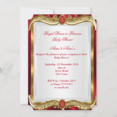 Neutraal Baby shower Royal Red Gem Gold Crown Kaart (Achterkant)