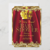Neutraal Baby shower Royal Regal Red Gold Crown Kaart (Voorkant)