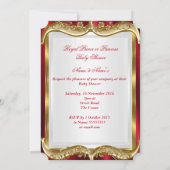 Neutraal Baby shower Royal Regal Red Gold Crown Kaart (Achterkant)