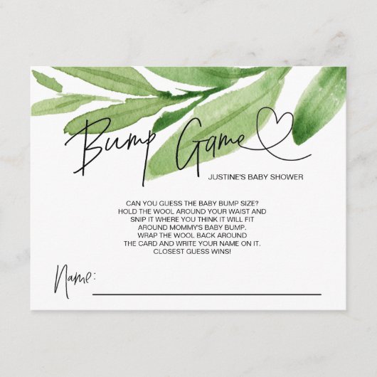 Neutraal Baby shower Spel Bump Guess Boy Meisje Ka Informatiekaartje (Voorkant)