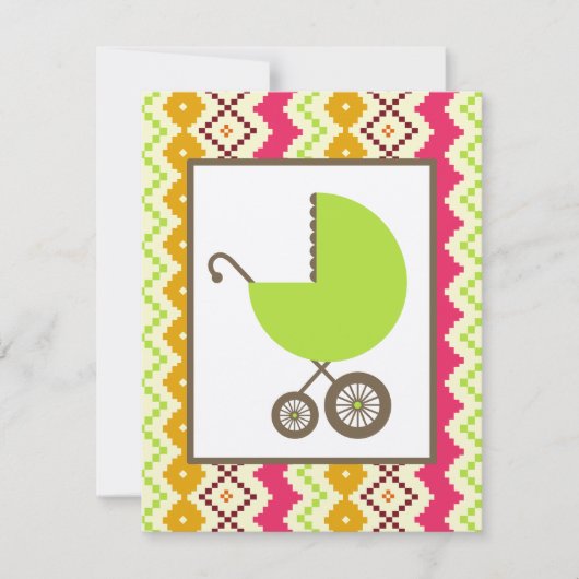 Neutraal Baby shower tribaal geïnspireerd groen ve Kaart (Voorkant)