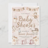 Neutraal Baby shower Uitnodiging (Voorkant)