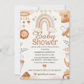Neutraal Baby shower uitnodiging | Schattigee Boho (Voorkant)