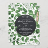 Neutraal baby shower uitnodiging tweeling erwten i (Voorkant / Achterkant)