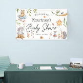 Neutraal Baby shower van chargende bosdieren Spandoek (Beurs)