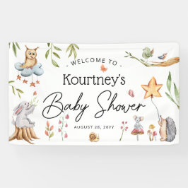 Neutraal Baby shower van chargende bosdieren Spandoek