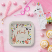 Neutraal Baby shower van Cute Woodland Animals Papieren Bordje (Feest)