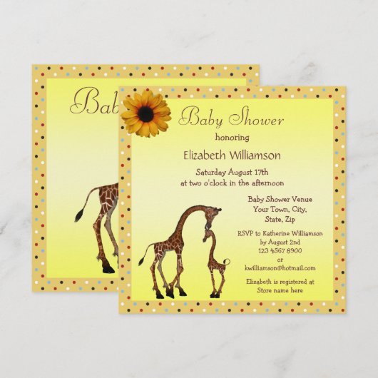 Neutraal Baby shower van moeder en Baby Kaart (Voorkant / Achterkant)