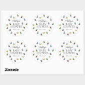 Neutraal Baby shower voor Whimsical Rustic Butterf Ronde Sticker (Vel)