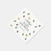 Neutraal Baby shower voor Whimsical Rustic Butterf Servet (Hoek)
