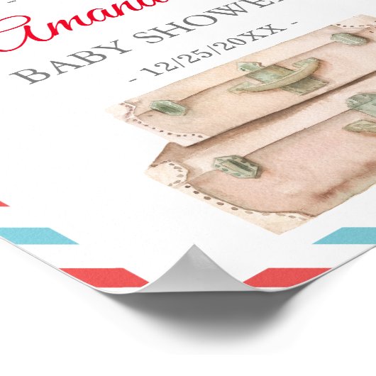 Neutraal Baby shower welkom in het World Travel Ad Poster (Hoek)