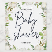 Neutraal Baby shower wijnlabel met bloemen Wijn Etiket (Enkel label)