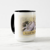 Neutraal babyzakje,  naam, liam mok (Voorkant links)