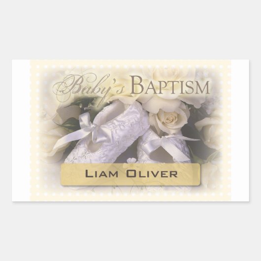 Neutraal babyzakje,  naam, liam rechthoekige sticker (Voorkant)