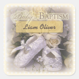 Neutraal babyzakje,  naam, liam vierkante sticker