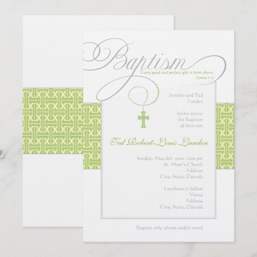 Neutraal Baptisme Uitnodiging (Voorkant / Achterkant)