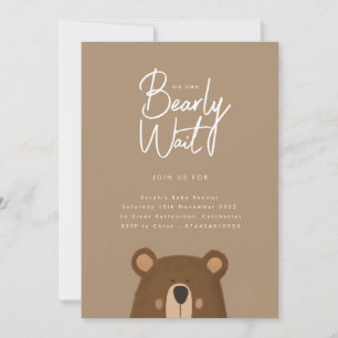 Neutraal Beer Baby shower partij uitnodiging