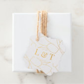 Neutraal Beige Abstract Modern Redactioneel Huweli Bedankjes Labels (Met doos)