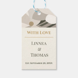Neutraal Beige Abstract Modern Redactioneel Huweli Cadeaulabel
