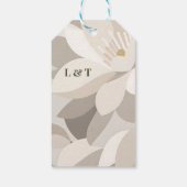 Neutraal Beige Abstract Modern Redactioneel Huweli Cadeaulabel (Achterkant)
