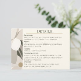 Neutraal Beige Abstract Modern Redactioneel Huweli Informatiekaartje