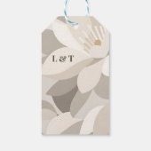 Neutraal Beige Abstract Moderne Redactionele Huwel Cadeaulabel (Achterkant)