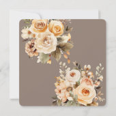 Neutraal Beige Bloemen Botanische Bruiloft Bruin Bedankkaart (Achterkant)