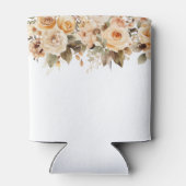 Neutraal Beige Bloemen Botanische Bruiloft Bruin Blikjeskoeler (Achterkant)