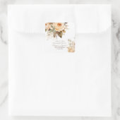 Neutraal Beige Bloemen Botanische Bruiloft Bruin Vierkante Sticker (Tas)