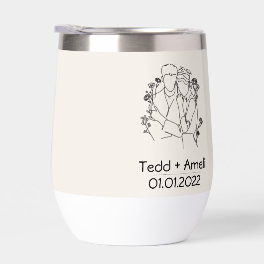 Neutraal beige bloemenpaar (Rechts)