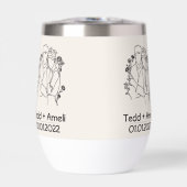 Neutraal beige bloemenpaar (Voorkant)