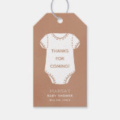 Neutraal Beige Bodysuit Baby shower Favor Gift Lab Cadeaulabel (Voorkant)