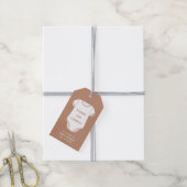 Neutraal Beige Bodysuit Baby shower Favor Gift Lab Cadeaulabel (Met Touw)