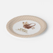 Neutraal Beige Boho Cactus Cowgirl Baby shower Papieren Bordje (Gekanteld)