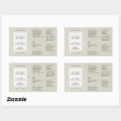 Neutraal Beige Boho Patroon Logo 4OZ Cosmo Fles Rechthoekige Sticker (Vel)