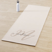 Neutraal Beige Boho Script Monogram en Naam