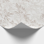 Neutraal beige botanisch minimalistisch blad cadeaupapier (Hoek)