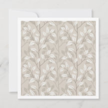 Neutraal Beige Botanische Streep Elegant Ontwerp