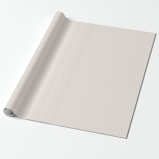 Neutraal Beige Brown Gingham inpakpapier (Uitgerold)