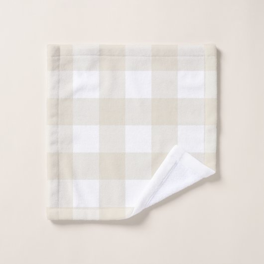 Neutraal Beige Buffalo Controleer Pset Rustige Far Bad Handdoek (Wasdoekje)