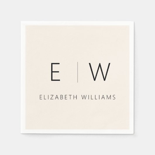 Neutraal Beige Classic Elegant Modern Minimalist Servet (Voorkant)