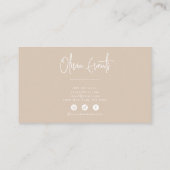 Neutraal Beige Cream Minimalist Boho Chic Modern Visitekaartje (Achterkant)