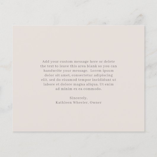 Neutraal beige dan moderne budget business dank u flyer (Achterkant)